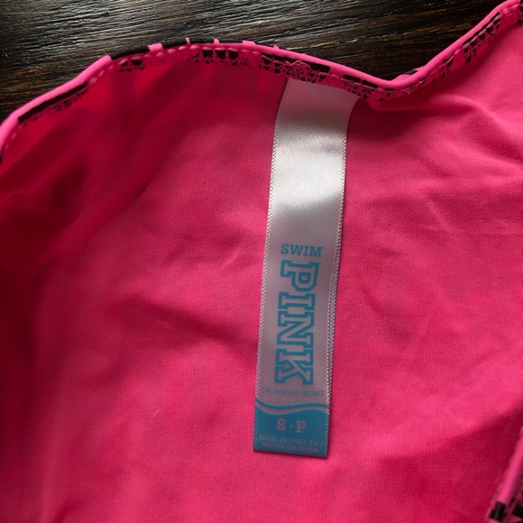 PINK Victoria’s Secret Love Pink Print Ruched Rhinestone Bikini Bottom - Picture 10 of 16